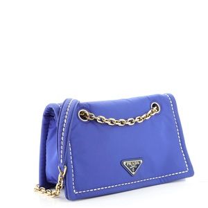 Prada blue tessuto padded bag